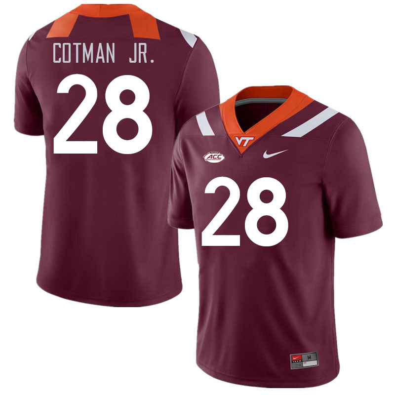 Men #28 Antonio Cotman Jr. Virginia Tech Hokies College Football Jerseys Stitched Sale-Maroon